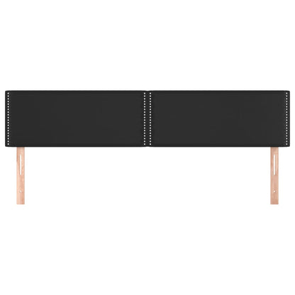 Hoofdborden 2 st 80x5x78/88 cm kunstleer zwart 160 cm Laag