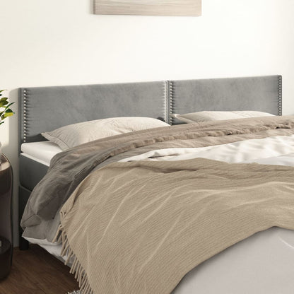 Hoofdborden 2 St 80X5X78/88 Cm Fluweel Lichtgrijs