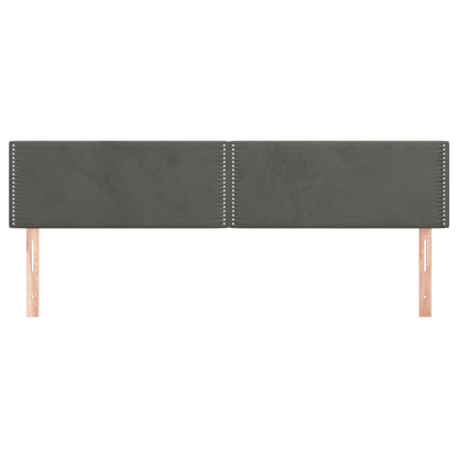 Hoofdborden 2 st 80x5x78/88 cm fluweel donkergrijs 160 cm Laag