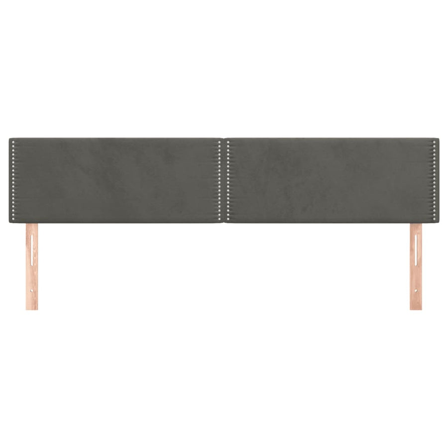 Hoofdborden 2 st 80x5x78/88 cm fluweel donkergrijs 160 cm Laag