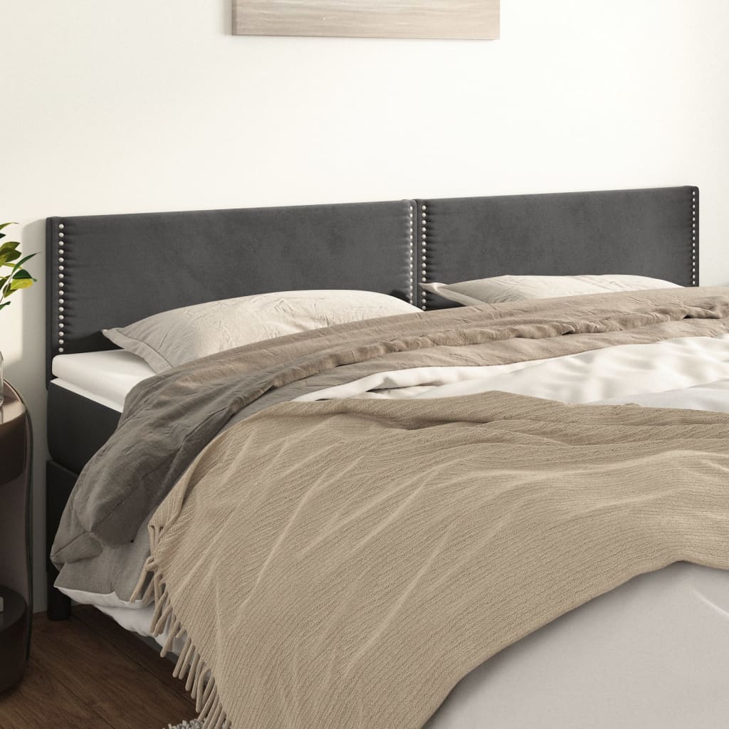 Hoofdborden 2 St 80X5X78/88 Cm Fluweel Lichtgrijs