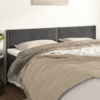 Hoofdborden 2 St 80X5X78/88 Cm Fluweel Lichtgrijs