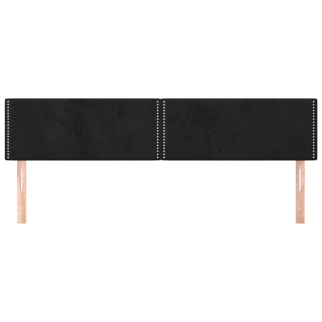 Hoofdborden 2 st 80x5x78/88 cm fluweel zwart 1 160 cm Zwart