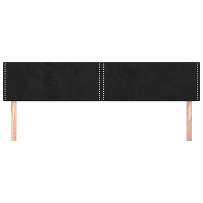 Hoofdborden 2 st 80x5x78/88 cm fluweel zwart 1 160 cm Zwart