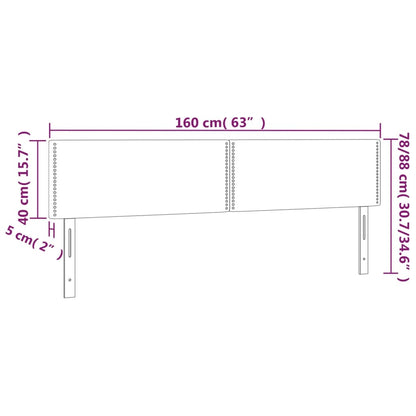 Hoofdborden 2 st 80x5x78/88 cm fluweel donkerblauw 1 160 cm Donkerblauw