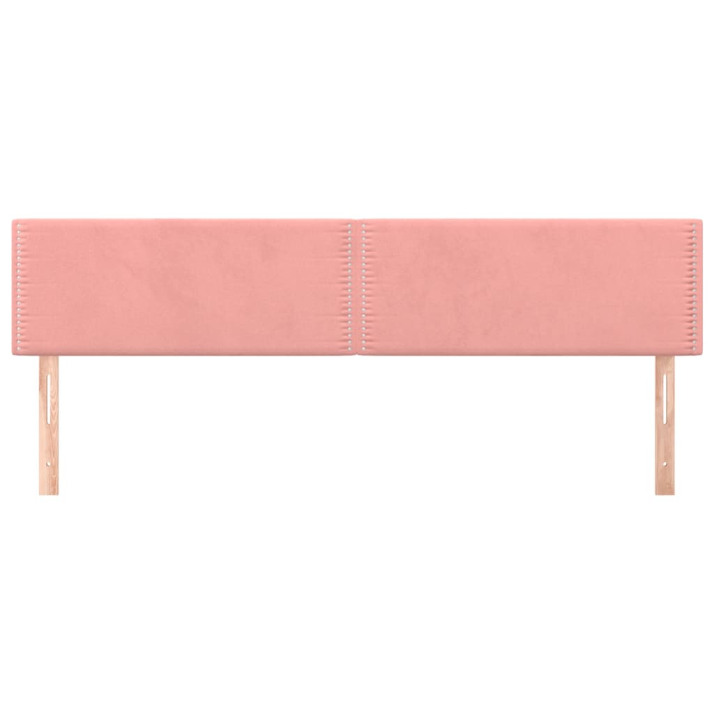 Hoofdborden 2 St 80X5X78/88 Cm Fluweel Roze 160 cm Laag
