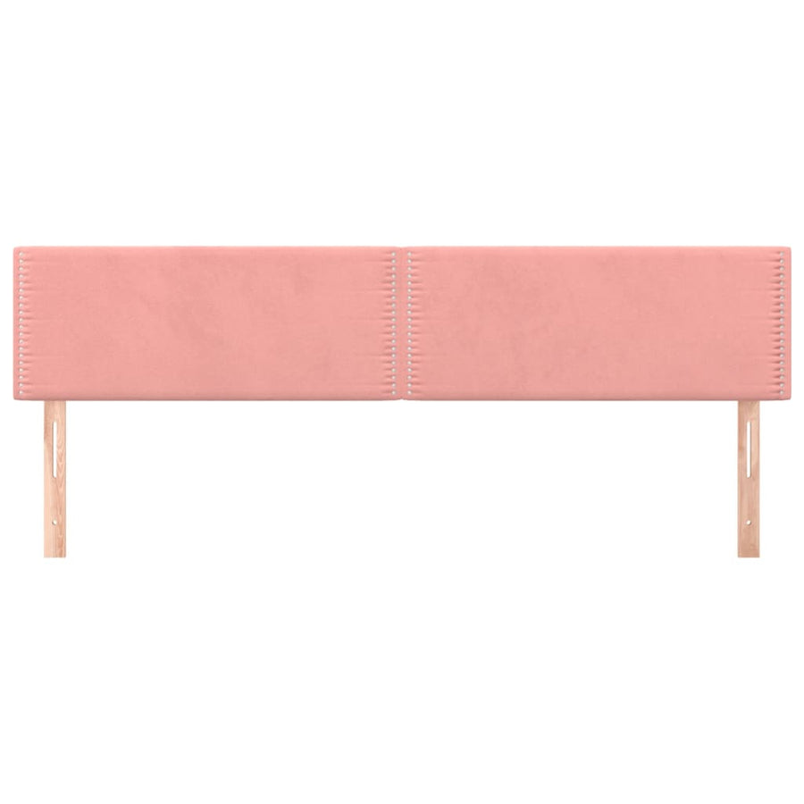 Hoofdborden 2 St 80X5X78/88 Cm Fluweel Roze 160 cm Laag