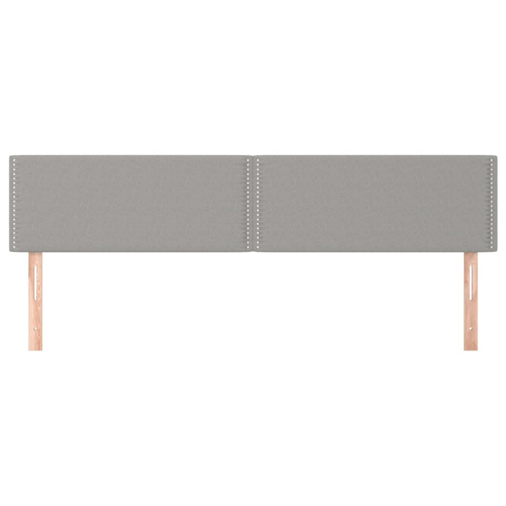 Hoofdborden 2 st 90x5x78/88 cm stof lichtgrijs 180 cm Laag