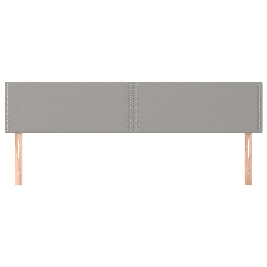 Hoofdborden 2 st 90x5x78/88 cm stof lichtgrijs 180 cm Laag