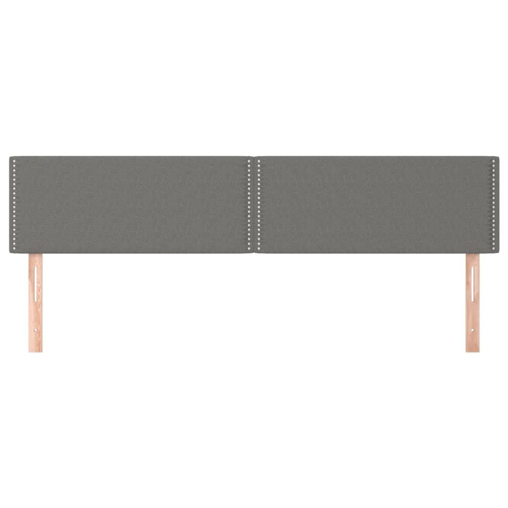 Hoofdborden 2 st 90x5x78/88 cm stof donkergrijs 180 cm Laag