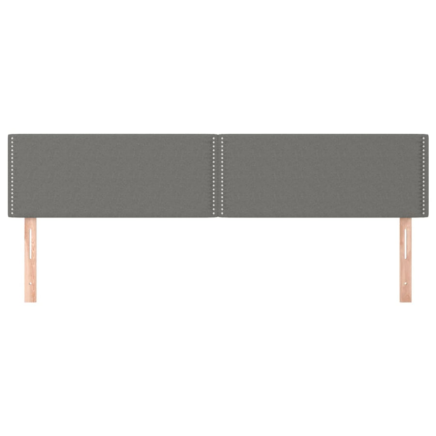 Hoofdborden 2 st 90x5x78/88 cm stof donkergrijs 180 cm Laag