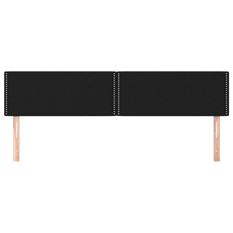 Hoofdborden 2 st 90x5x78/88 cm stof zwart 180 cm Laag