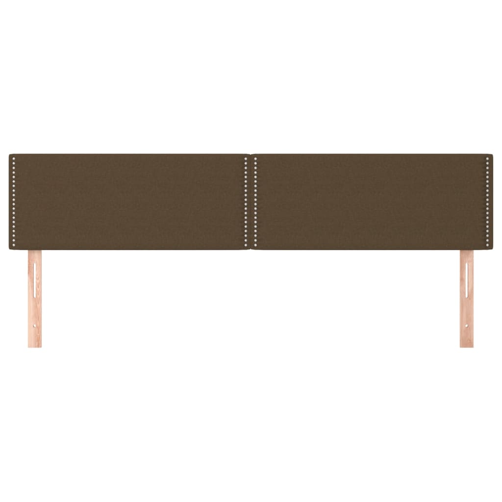 Hoofdborden 2 st 90x5x78/88 cm stof donkerbruin 180 cm Laag