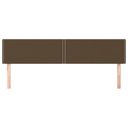 Hoofdborden 2 st 90x5x78/88 cm stof donkerbruin 180 cm Laag