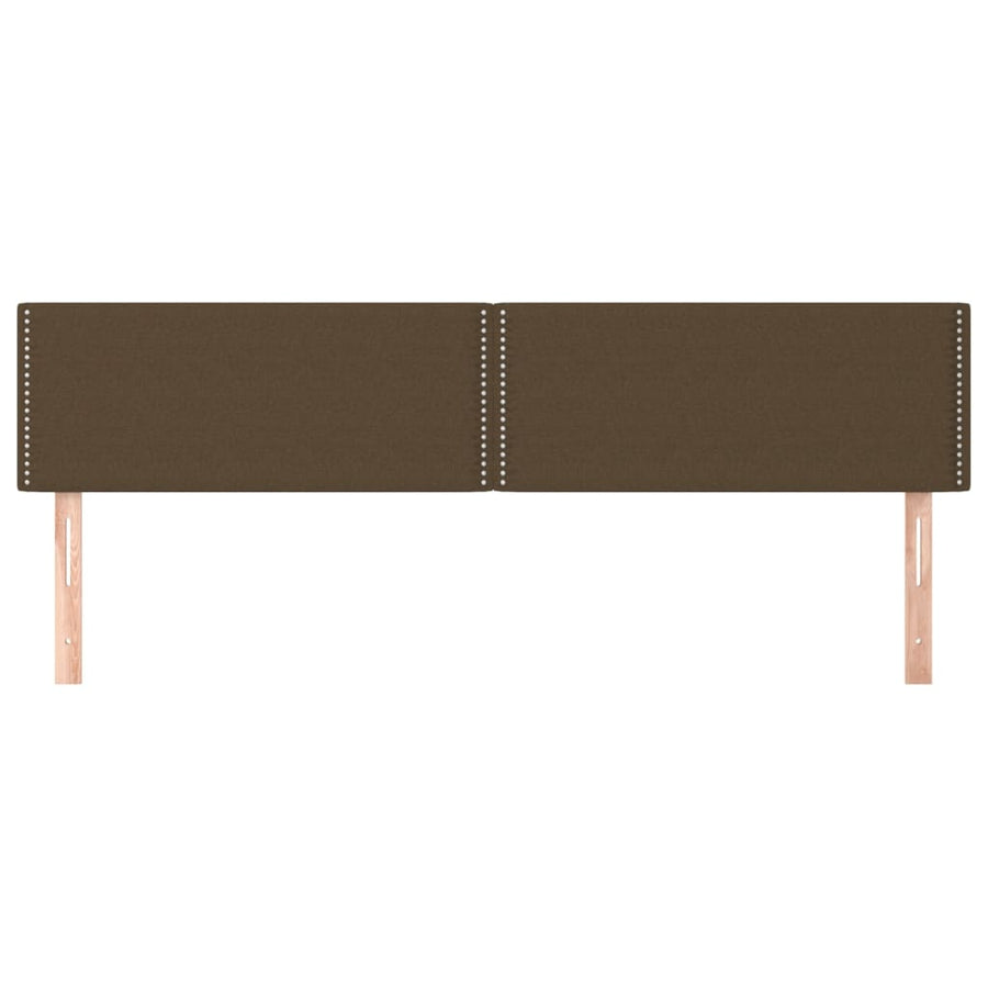 Hoofdborden 2 st 90x5x78/88 cm stof donkerbruin 180 cm Laag