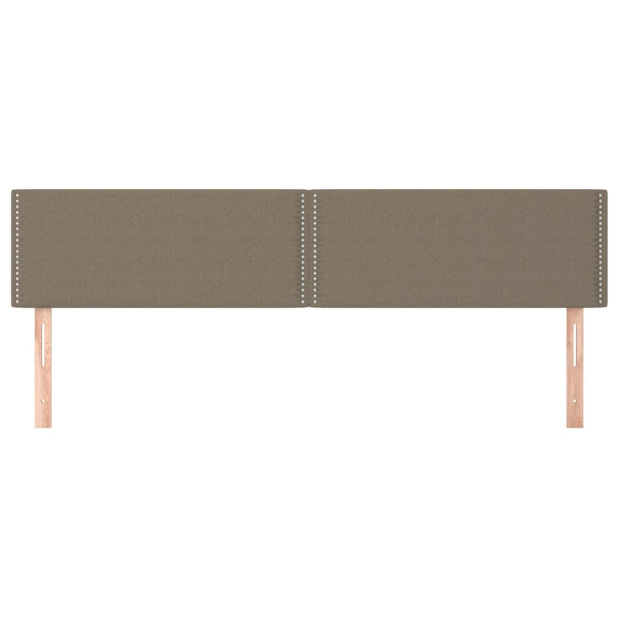 Hoofdborden 2 st 90x5x78/88 cm stof taupe 1 180 cm Taupe