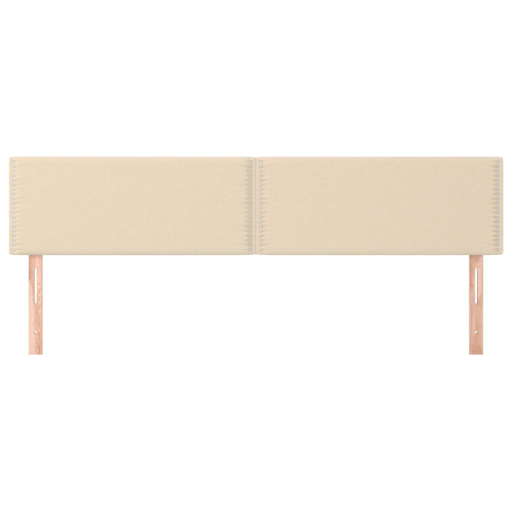 Hoofdborden 2 st 90x5x78/88 cm stof crèmekleurig 1 180 cm Crème