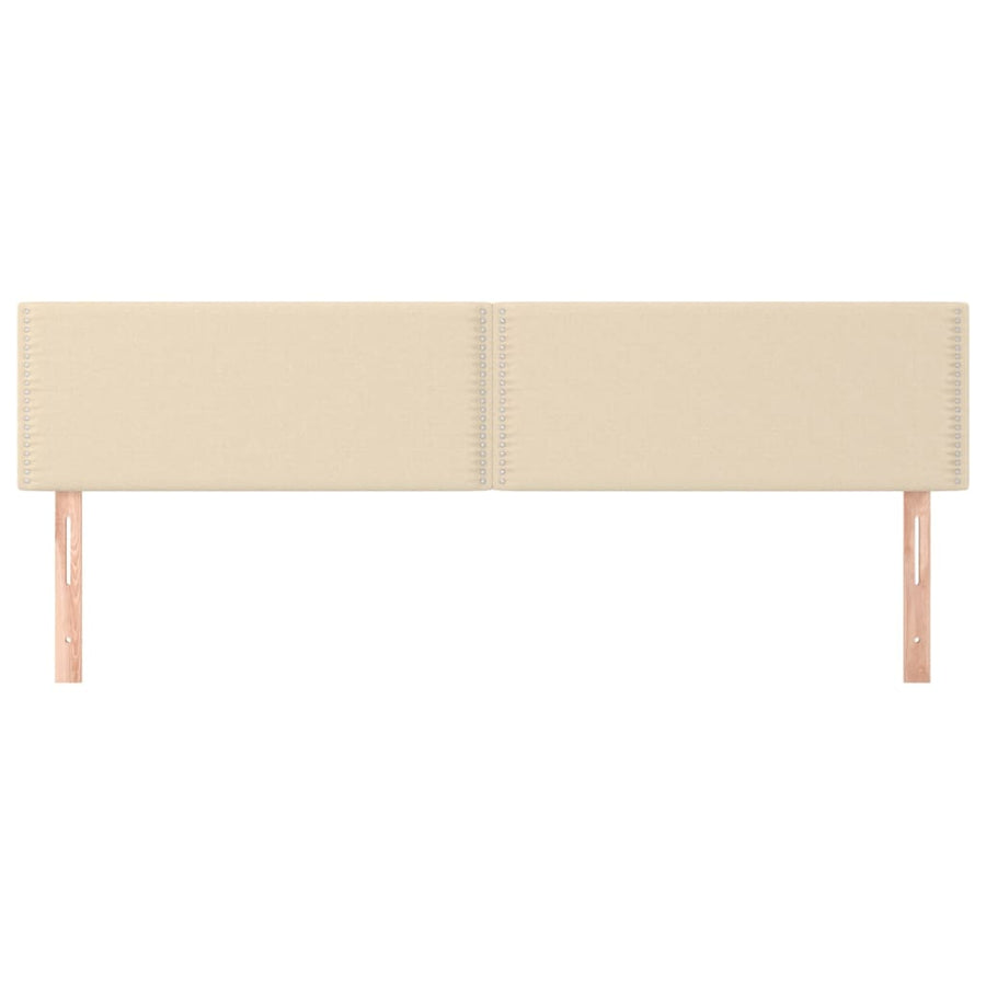 Hoofdborden 2 st 90x5x78/88 cm stof crèmekleurig 1 180 cm Crème