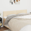 Hoofdborden 2 st 90x5x78/88 cm stof crèmekleurig