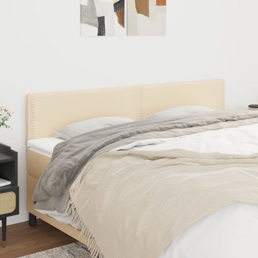 Hoofdborden 2 st 90x5x78/88 cm stof crèmekleurig 1 180 cm Crème