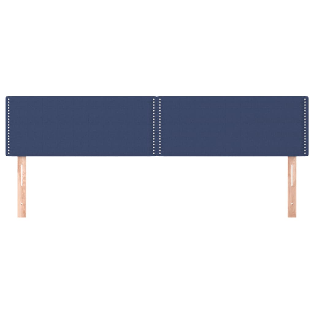 Hoofdborden 2 st 90x5x78/88 cm stof blauw 180 cm Laag
