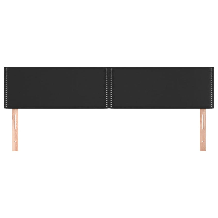 Hoofdborden 2 st 90x5x78/88 cm kunstleer zwart 180 cm Laag