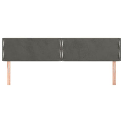 Hoofdborden 2 st 90x5x78/88 cm fluweel donkergrijs 180 cm Laag