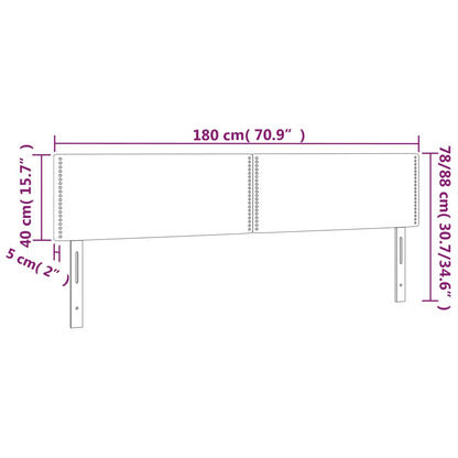 Hoofdborden 2 st 90x5x78/88 cm fluweel donkergrijs 180 cm Laag