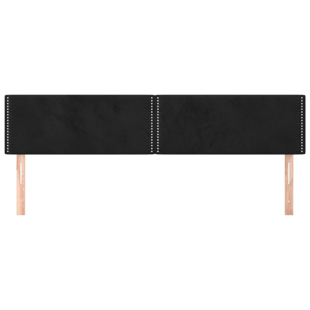 Hoofdborden 2 st 90x5x78/88 cm fluweel zwart 1 180 cm Zwart
