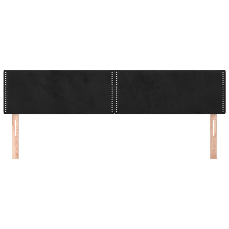 Hoofdborden 2 st 90x5x78/88 cm fluweel zwart 1 180 cm Zwart