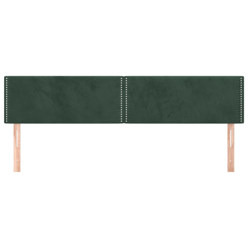 Hoofdborden 2 st 90x5x78/88 cm fluweel donkergroen 1 180 cm Donkergroen