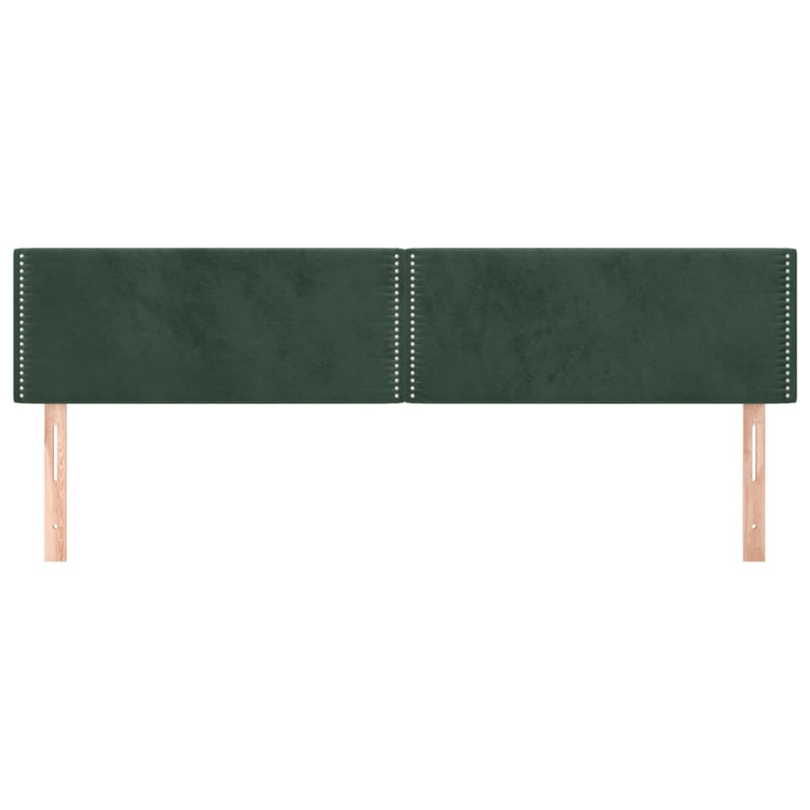 Hoofdborden 2 st 90x5x78/88 cm fluweel donkergroen 1 180 cm Donkergroen