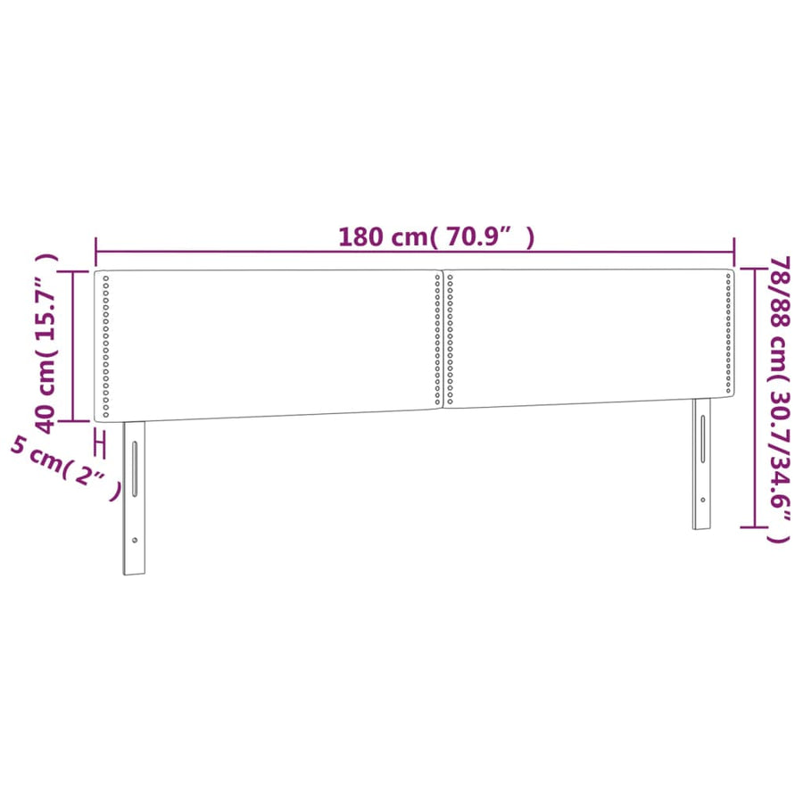 Hoofdborden 2 st 90x5x78/88 cm fluweel donkergroen 1 180 cm Donkergroen