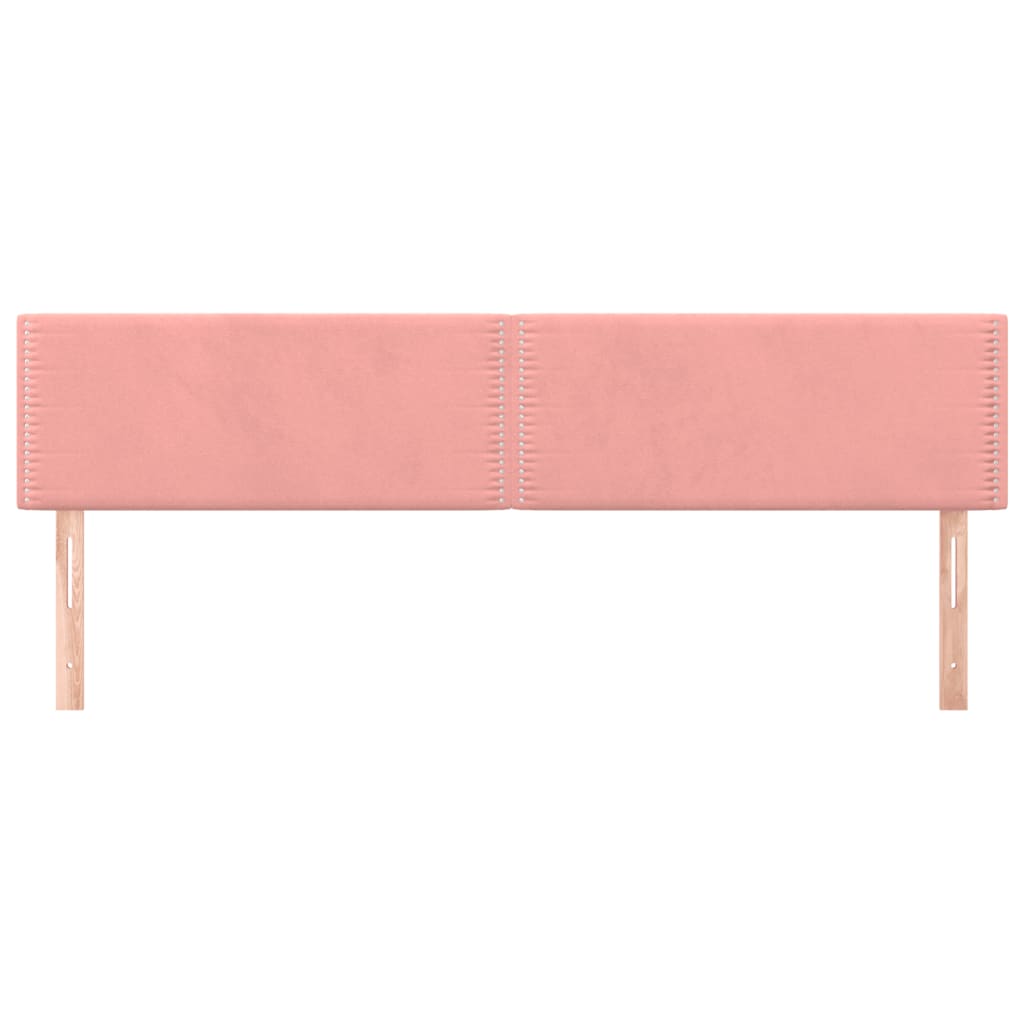 Hoofdborden 2 St 90X5X78/88 Cm Fluweel Roze 180 cm Laag