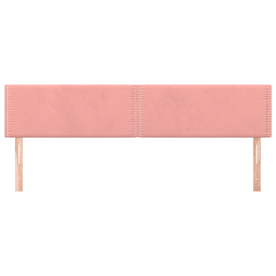 Hoofdborden 2 St 90X5X78/88 Cm Fluweel Roze 180 cm Laag