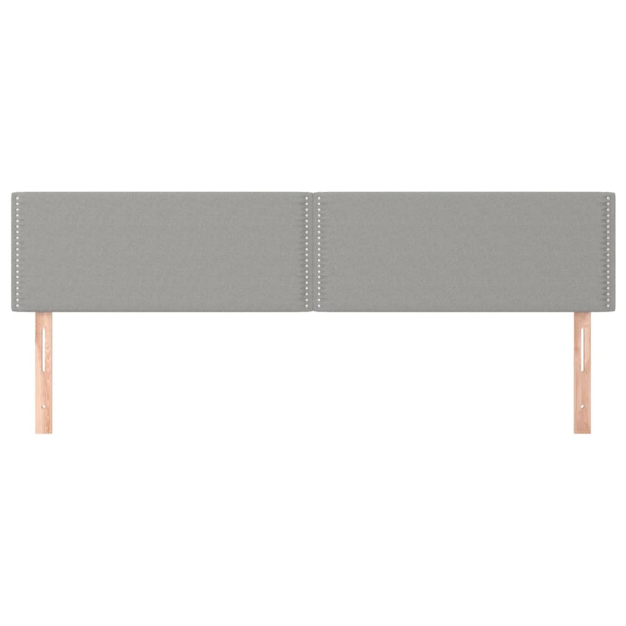 Hoofdborden 2 st 100 x 5 x 78/88 cm stof lichtgrijs 200 cm Laag