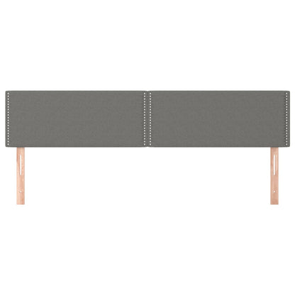 Hoofdborden 2 st 100x5x78/88 cm stof donkergrijs 200 cm Laag