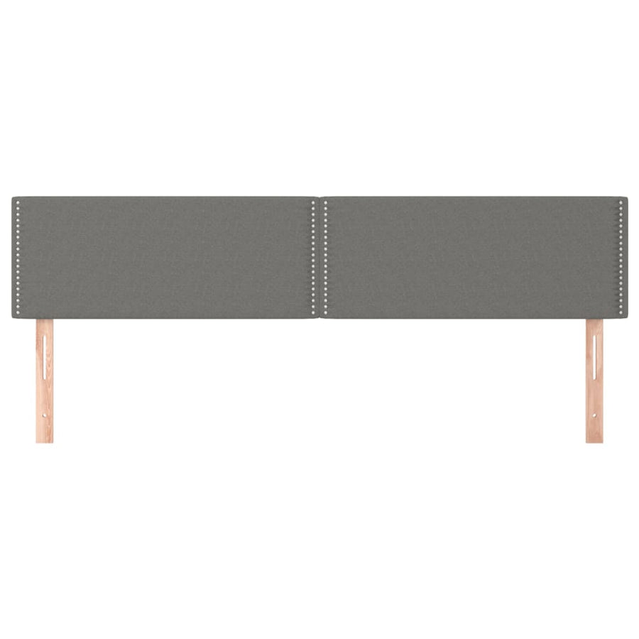 Hoofdborden 2 st 100x5x78/88 cm stof donkergrijs 200 cm Laag