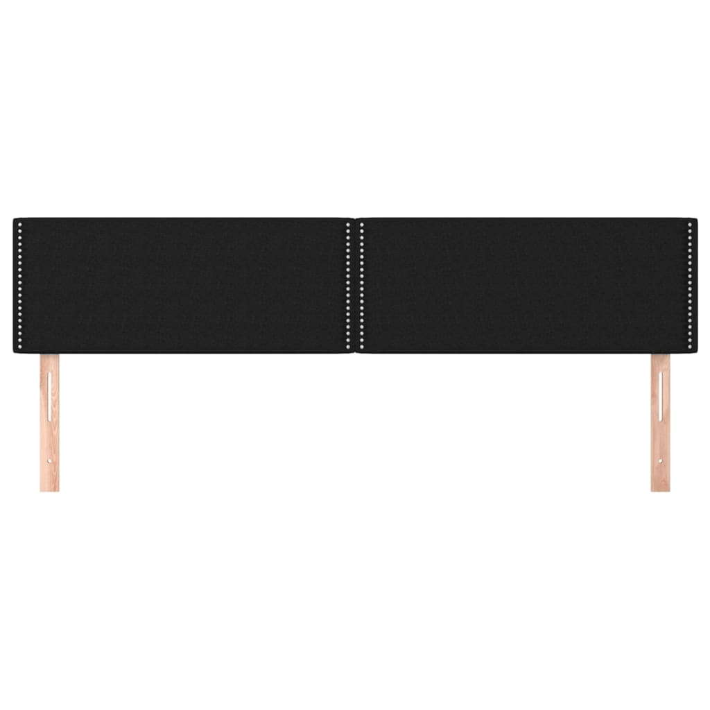 Hoofdborden 2 st 100x5x78/88 cm stof zwart 200 cm Laag