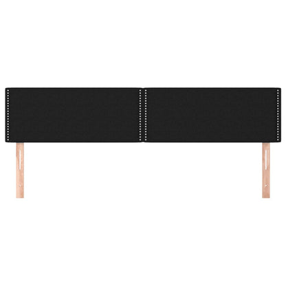 Hoofdborden 2 st 100x5x78/88 cm stof zwart 200 cm Laag