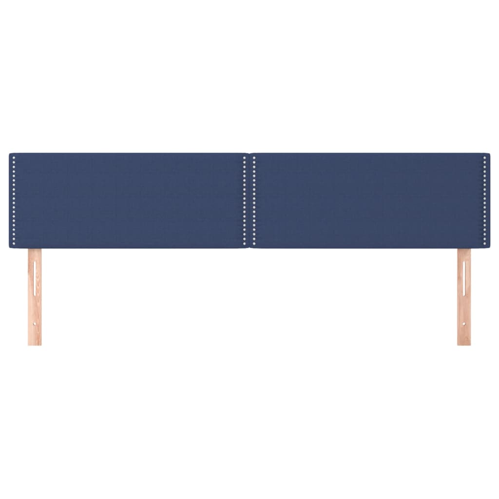 Hoofdborden 2 st 100x5x78/88 cm stof blauw 200 cm Laag