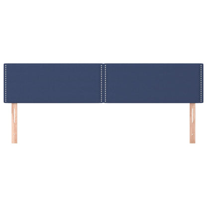 Hoofdborden 2 st 100x5x78/88 cm stof blauw 200 cm Laag