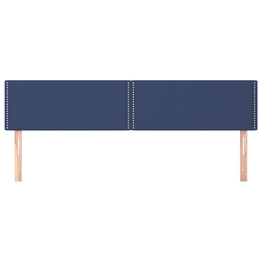 Hoofdborden 2 st 100x5x78/88 cm stof blauw 200 cm Laag