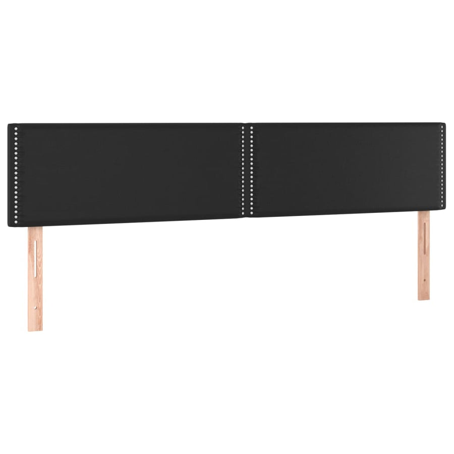Hoofdborden 2 st 100x5x78/88 cm kunstleer zwart 200 cm Laag