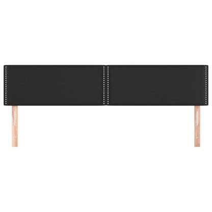 Hoofdborden 2 st 100x5x78/88 cm kunstleer zwart 200 cm Laag