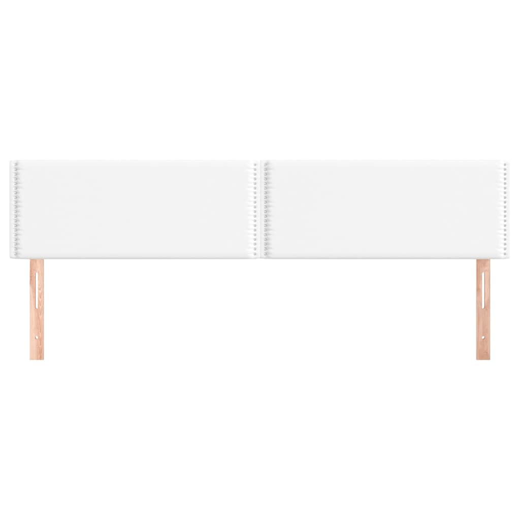 Hoofdborden 2 st 100x5x78/88 cm kunstleer wit 200 cm Laag