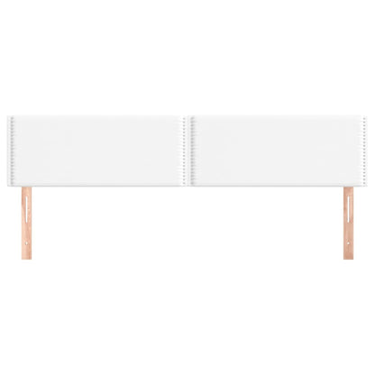 Hoofdborden 2 st 100x5x78/88 cm kunstleer wit 200 cm Laag