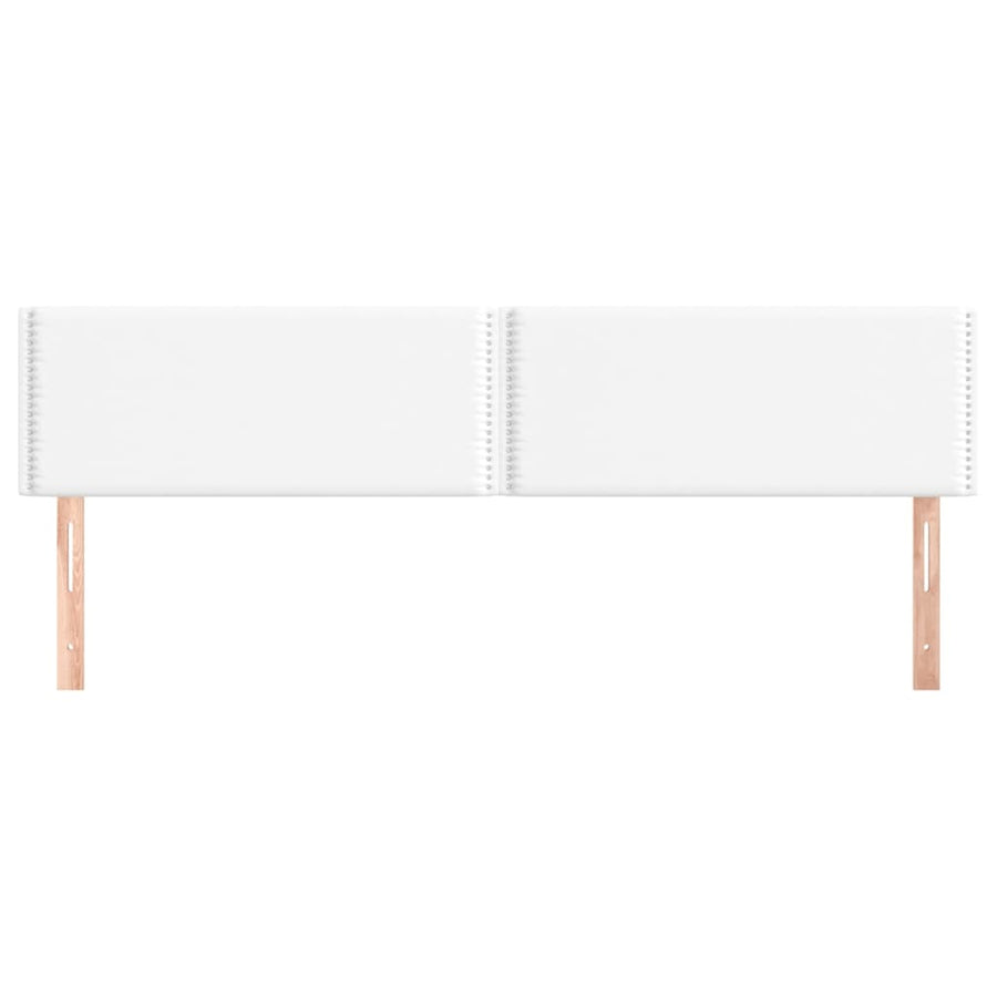 Hoofdborden 2 st 100x5x78/88 cm kunstleer wit 200 cm Laag