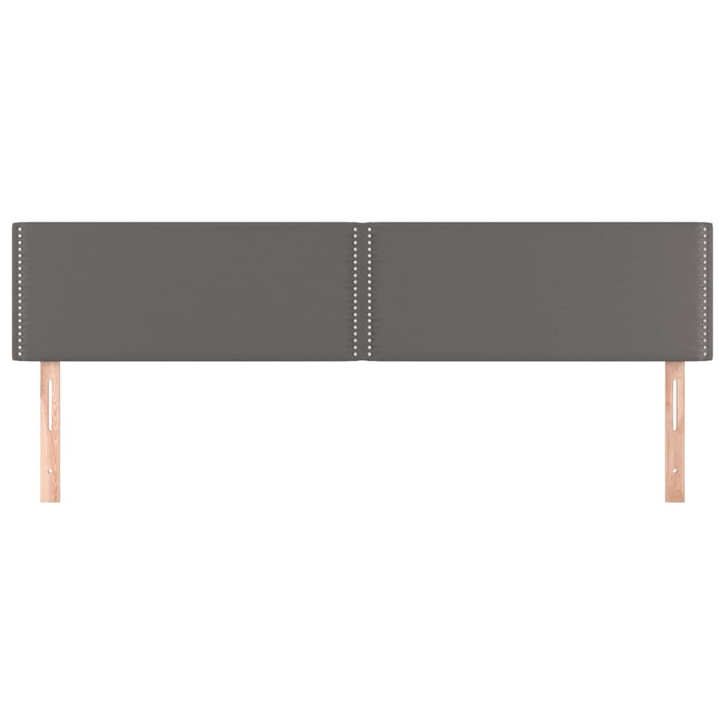 Hoofdborden 2 st 100x5x78/88 cm kunstleer grijs 200 cm Grijs