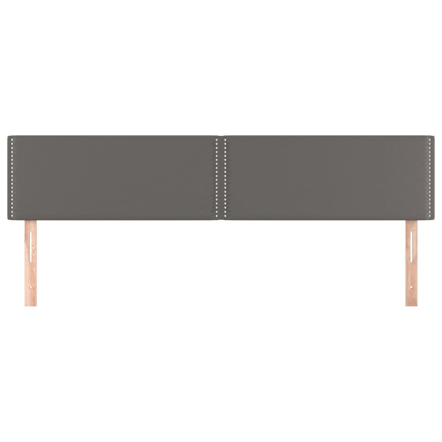 Hoofdborden 2 st 100x5x78/88 cm kunstleer grijs 200 cm Grijs